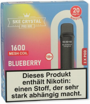 SKE Crystal Pro 800 Pods Blueberry 2x2ml 20mg