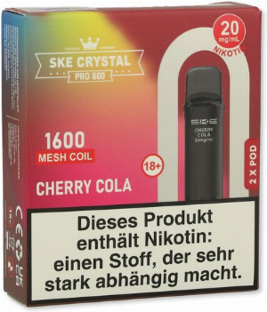 SKE Crystal Pro 800 Pods Cherry Cola 2x2ml 20mg