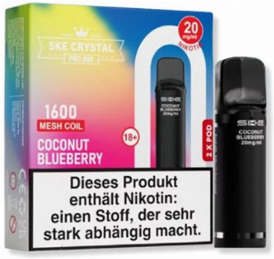 SKE Crystal Pro 800 Pods Coconut Blueberry 2x2ml 20mg