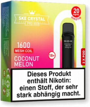 SKE Crystal Pro 800 Pods Coconut Melon 2x2ml 20mg