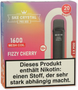 SKE Crystal Pro 800 Pods Fizzy Cherry 2x2ml 20mg
