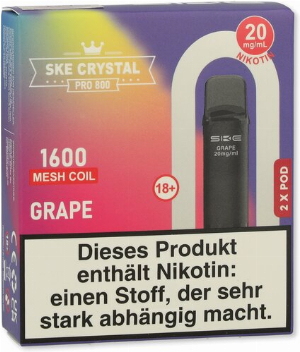 SKE Crystal Pro 800 Pods Grape 2x2ml 20mg