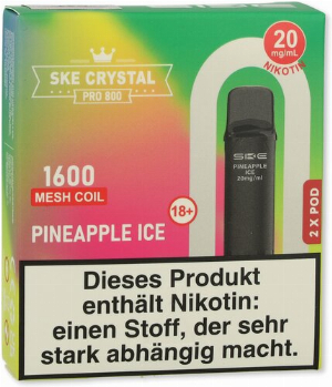 SKE Crystal Pro 800 Pods Pineapple Ice 2x2ml 20mg