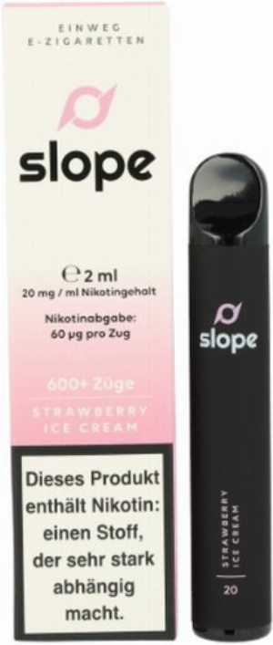 SLOPE Einweg E-Zigarette Strawberry Ice Cream ca. 600 Züge 20mg