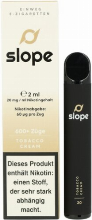 SLOPE Einweg E-Zigarette Tobacco Cream ca. 600 Züge 20mg