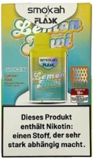 Smokah x Flask Pocket Einweg E-Zigarette Lemon Kiwi 20mg