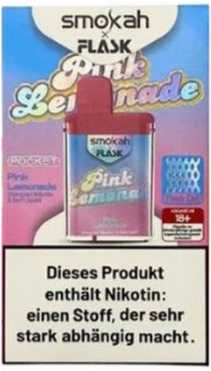 Smokah x Flask Pocket Einweg E-Zigarette Pink Lemonade 20mg