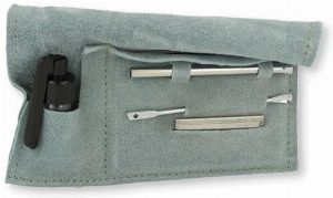 Snuf Set Chrom Finish Large Blaugrau