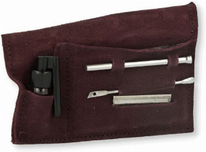 Snuf Set Chrom Finish Large Burgunder