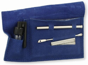 Snuf Set Nickel Finish Large Blau