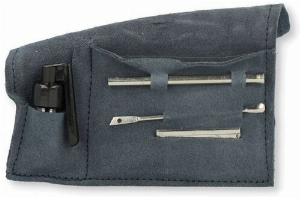 Snuf Set Nickel Finish Large Dunkelblau