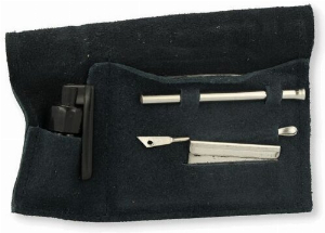 Snuf Set Nickel Finish Large Schwarzblau