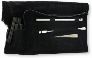 Snuff Set Chrom Finish Large Schwarz