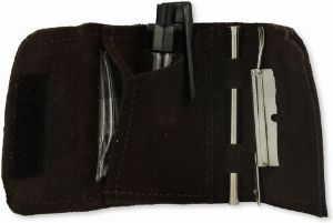 Snuff Set Nickel Finish Dunkelbraun klein
