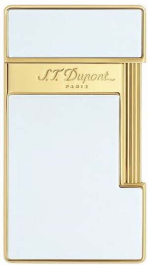S.T. Dupont Jet Feuerzeug Slimmy weiß Lack/gold 028004