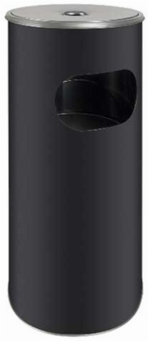 Standascher schwarz matt mit Abfallkorb 