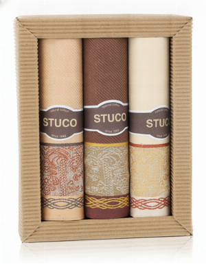 Stuco Zigarre J No 2 Set Schnupftücher Beige / Braun / Cremeweiß