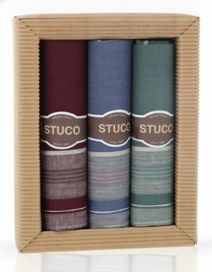 Stuco Zigarre3 No2 Set Schnupftücher Rot / Blau / Grau 3er