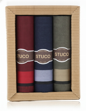 Stuco Zigarre3 No3 Set Schnupftücher Rot / Blau / Grau 3er