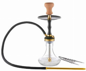 Super Heroes Shisha transparent, schwarz/gold 1 Anschluss