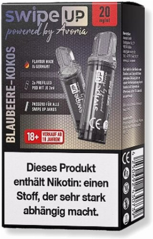 Swipe UP powered by Avoria Blaubeere Kokos Prefilled Pods 2x2ml 20mg