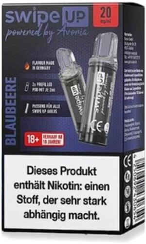 Swipe UP powered by Avoria Blaubeere Prefilled Pods 2x2ml 20mg