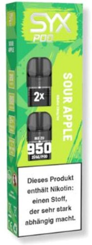SYX Pod Cartridge Sour Apple 2x2ml 20mg