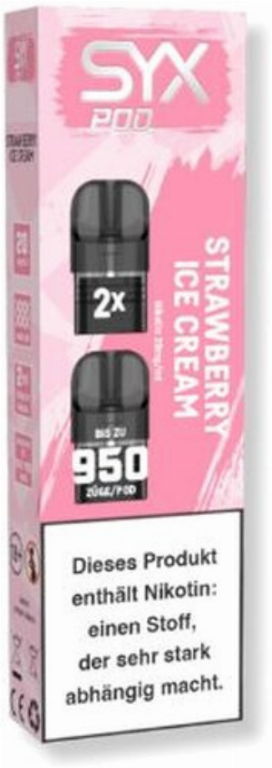 SYX Pod Cartridge Strawberry Ice Cream 2x2ml 20mg