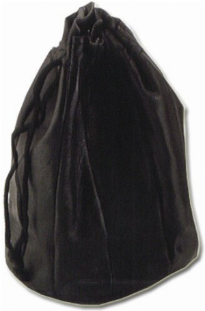 Tabak Zugbeutel Nappa Schwarz groß