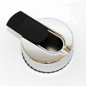 Taschenaschenbecher mit Schiebedeckel Rund Chrome Schwarz