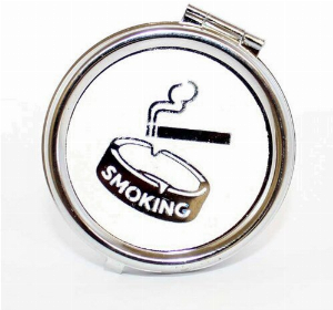 Taschenaschenbecher Rund Smoking Weiß