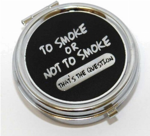Taschenaschenbecher Rund to Smoke or not to Smoke Schwarz