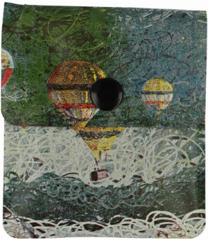 Taschenascher, Ballon aus Recyclingmaterial  innen mit Folie, mit Druckknopf