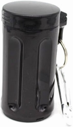 Taschenascher Mülltonne mit Glutkiller Schwarz