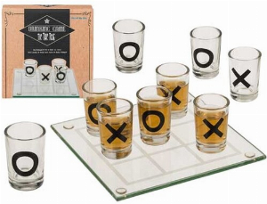 Tic Tac Toe Glas-Trinkspiel mit 9 Gläsern