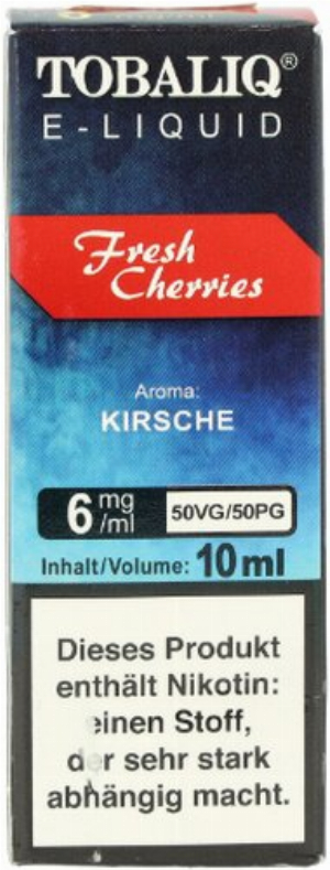 Tobaliq E-Liquid Fresh Cherries 10ml 6mg