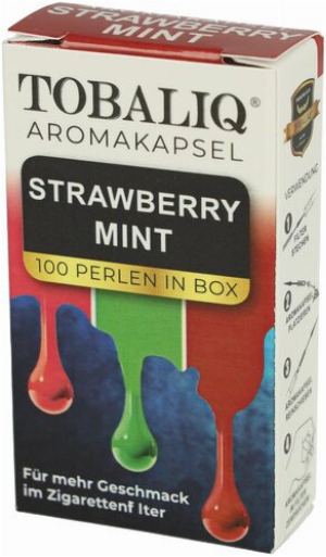Tobaliq Strawberry Mint Aromakapseln 1x100 Stück mit Stick