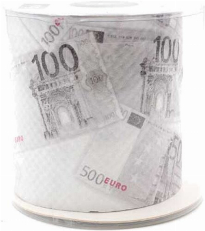 Toilettenpapier Euro Banknoten