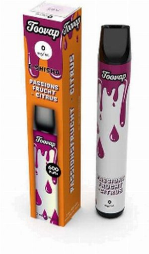 Toovap Einweg E-Shisha Passionsfrucht Zitrusfrucht 0mg max. 600 Züge