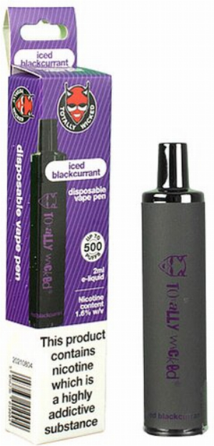 Totally Wicked Schwarze Johannisbeere + Ice Einweg Vape Pen 16 mg/ml Nikotin