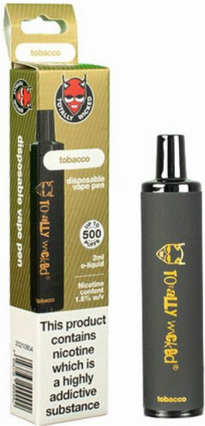 Totally Wicked Tobacco Einweg Vape Pen 16 mg/ml Nikotin