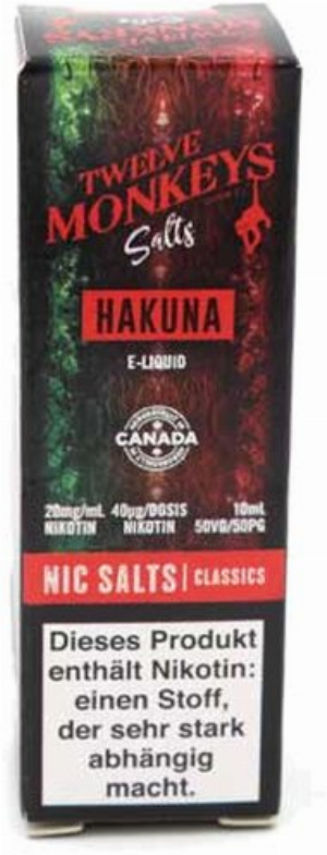 Twelve Monkeys Hakuna Nic Salt 10ml