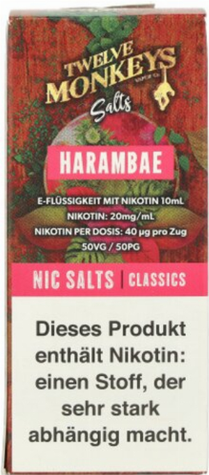Twelve Monkeys Harambae Nic Salt 10ml
