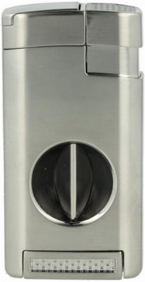 Tycoon Excalibur Chrom Zigarrenfeuerzeug 3er Jetflame mit V-Cutter