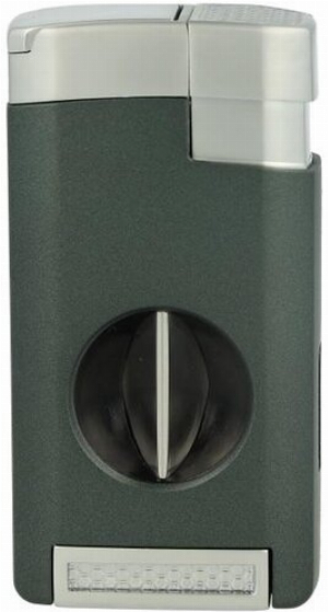 Tycoon Excalibur Green/Chrom Zigarrenfeuerzeug 3er Jetflame mit V-Cutter