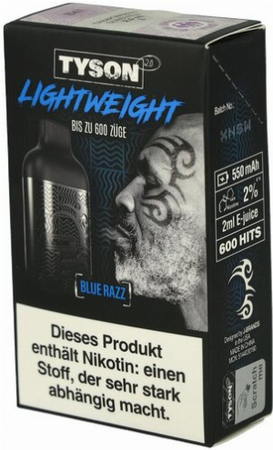 Tyson 2.0 Lightweight Blue Razz 20mg Einweg E-Zigarette