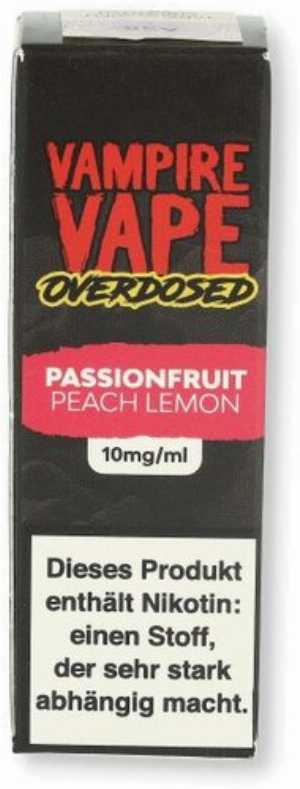 Vampire Vape Overdosed Passionfruit Peach Lemon 10ml 10mg/ml