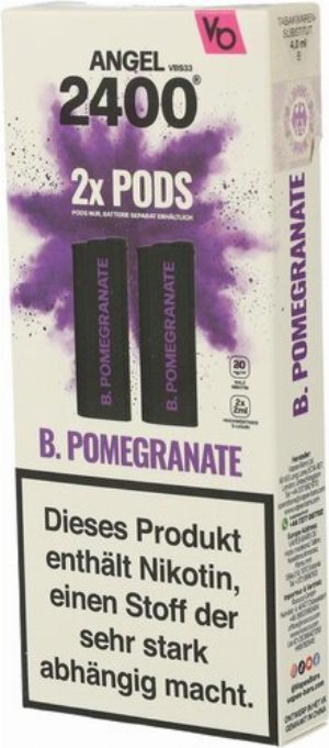 Vapes Bars Angel 2400 B. Pomegranate Pods 2x2ml 20mg