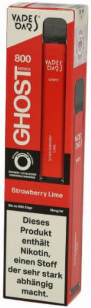Vapes Bars Ghost Strawberry Lime 18mg Nikotin