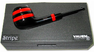 Vauen Pfeife Stripe Schwarz-Rot 331 Gerade